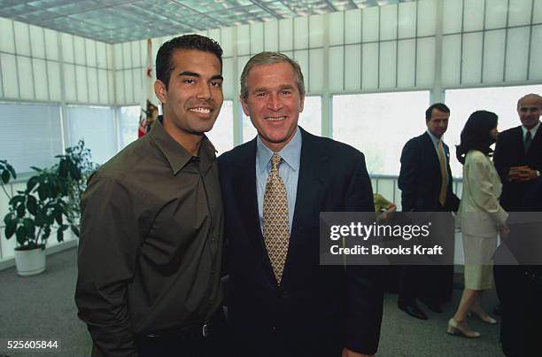 George P. Bush, nephew of George W. Bush, accompanies his uncle to an event in Los Angeles. Texas Governor George W. Bush is campaigning for the 2000...