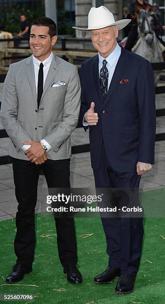 Jesse Metcalf and Larry Hagman attend the launch party of Dallas at Old Billingsgate.