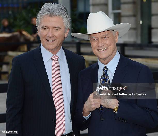 Patrick Duffy and Larry Hagman attend the launch party of Dallas at Old Billingsgate.
