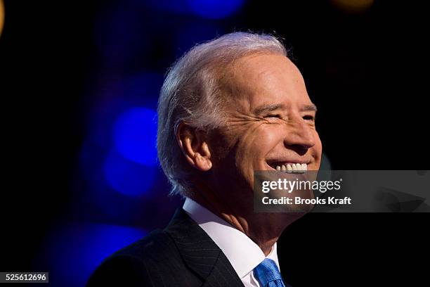 Democratic vice presidential nominee Sen. Joseph Biden addresses the Democratic National Convention 2008 at the Pepsi Center in Denver, Colorado.