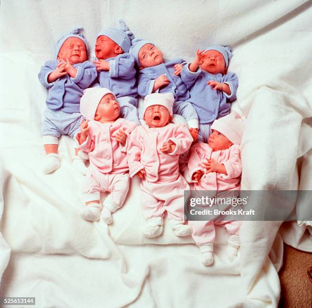 The McCaughey septuplets. --- Photo by Brooks Kraft/Corbis Sygma