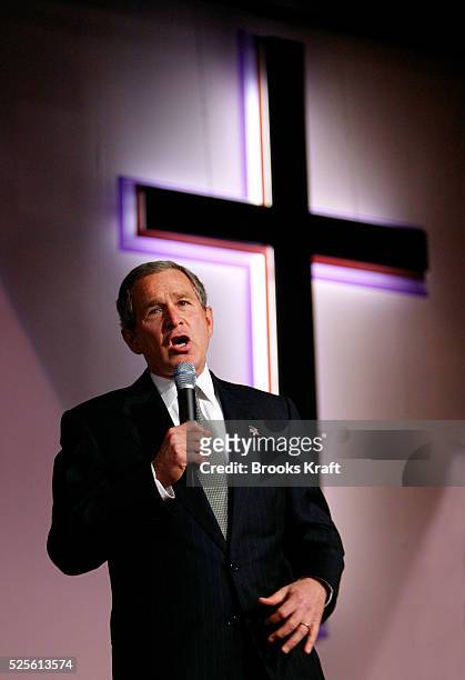 President George W. Bush speaks during a tribute to the life and legacy of slain civil rights leader Martin Luther King Jr. At the First Baptist...
