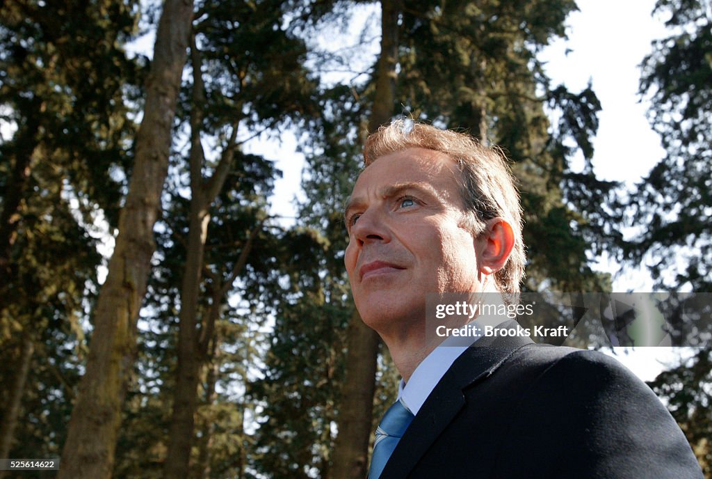 President Bush and British Prime Minister Tony Blair Meet to Discuss The War In Iraq