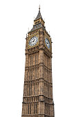 Big Ben in London on white background