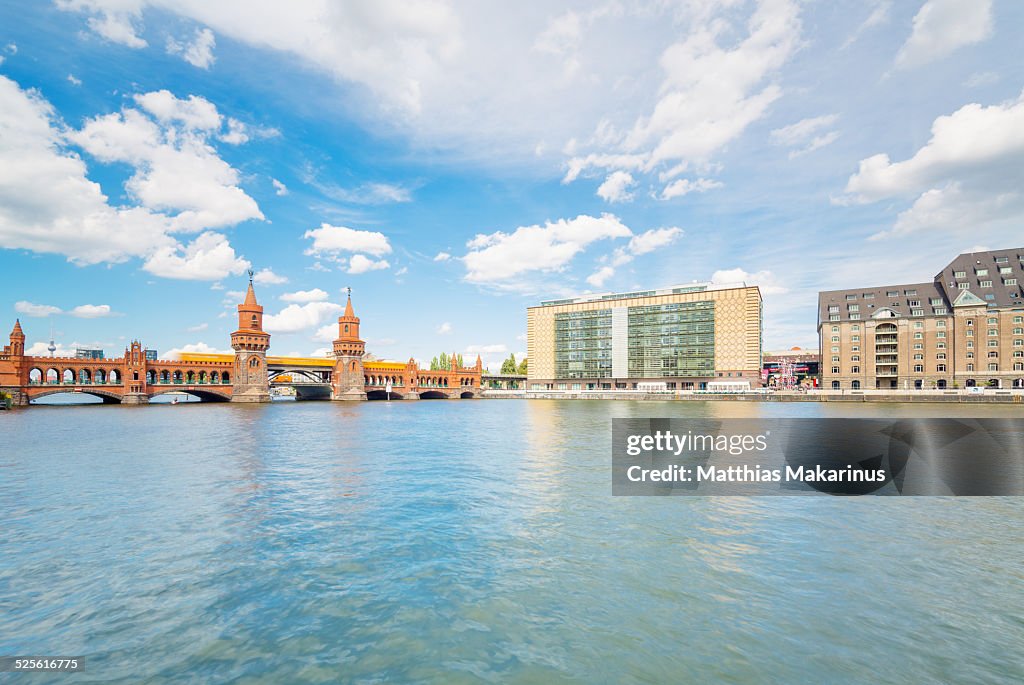 Oberbaumbrucke Berlin Summer with Train Dynamic