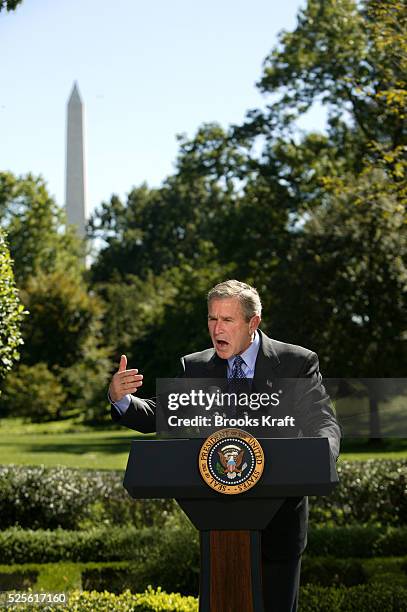 United States President George W. Bush pushes his administration's "Clear Skies" Initiative, a plan for reducing harmful mercury, nitrogen oxide and...