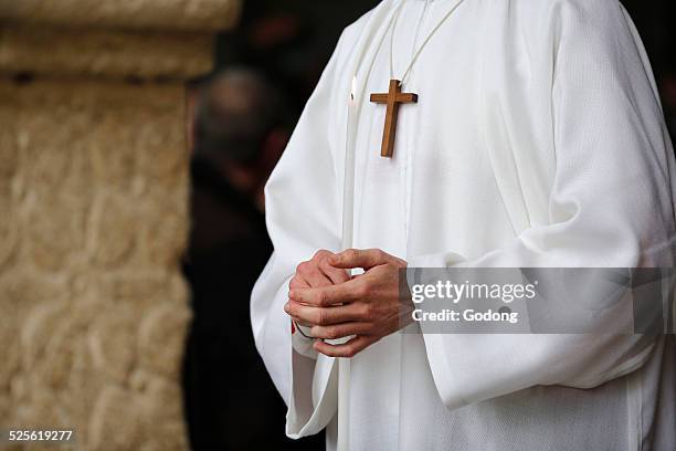 amiens cathedral. - altar boy stockfoto's en -beelden