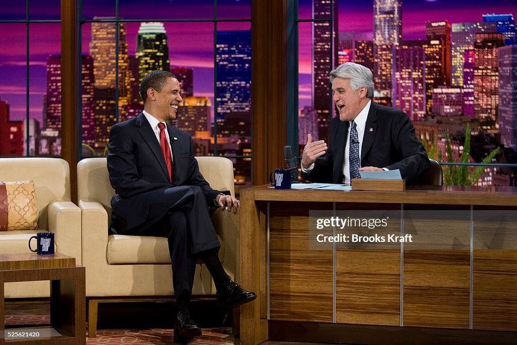 USA - Politics - President Obama on "The Late Show with Jay Leno"