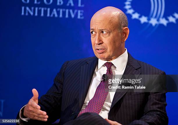 Lloyd C. Blankfein, Chairman and CEO of Goldman Sachs speaks on panel discussion during the annual gathering of Clinton Global Initiative in New...