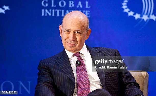 Lloyd C. Blankfein, Chairman and CEO of Goldman Sachs listens to a panel discussion during the annual gathering of Clinton Global Initiative in New...