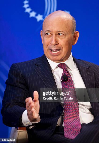 Lloyd C. Blankfein, Chairman and CEO of Goldman Sachs speaks on panel discussion during the annual gathering of Clinton Global Initiative in New...