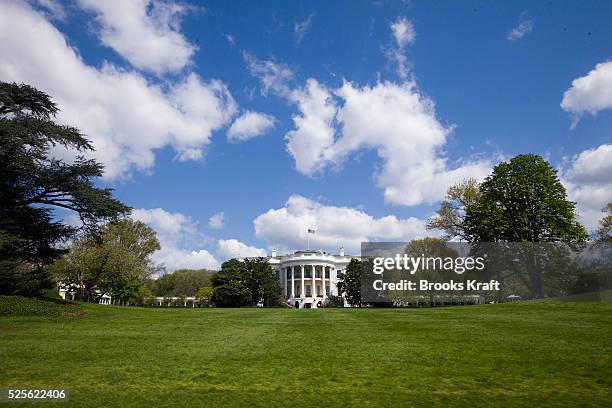 The south facade of the White House in Washington, DC.