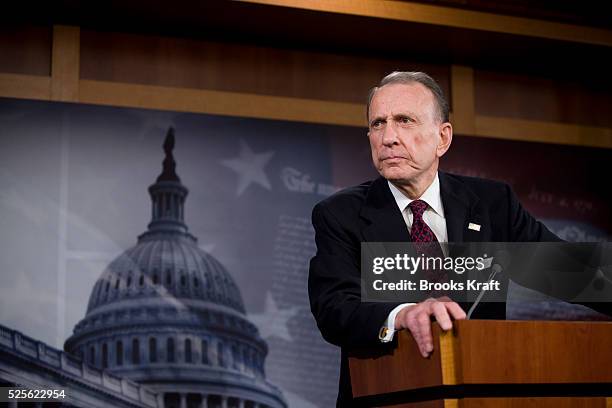 Senator Arlen Specter speaks at a news conference in Washington. Specter of Pennsylvania switched parties with a suddenness that stunned the Senate,...