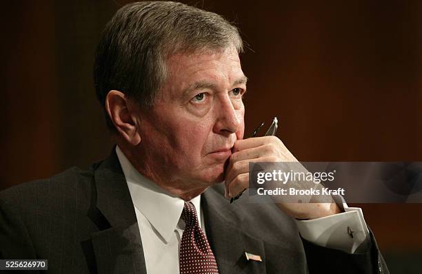 Attorney General John Ashcroft testifies before the Senate Judiciary Committee on Capitol Hill in Washington. Ashcroft said he was not aware of any...