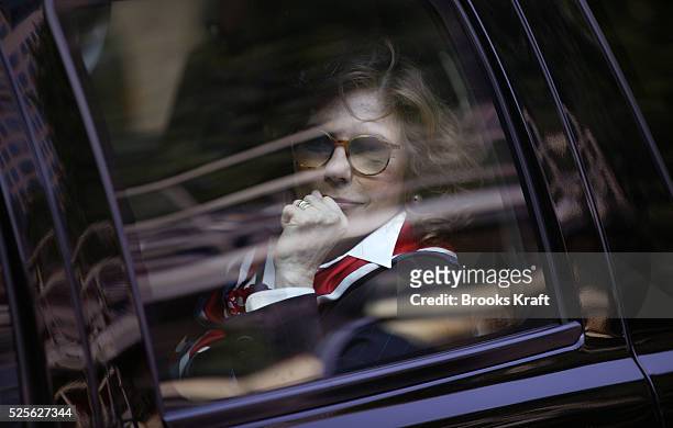 Teresa Heinz Kerry waits for her husband Democratic presidential nominee Senator John Kerry after a rally in downtown Pittsburgh, Pennsylvania.