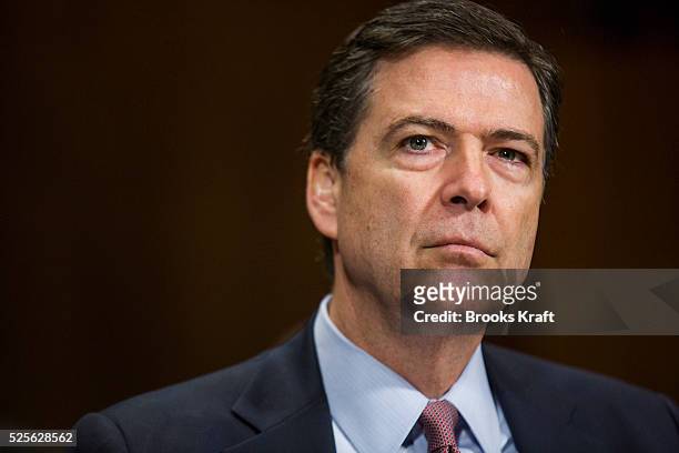 Director James B. Comey testifies in front of the Senate Judiciary Committee on Capitol Hill in Washington.