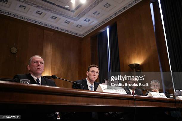 John Brennan, director of Terrorist Threat Integration Center; John Pistole, executive assistant director for Counterterrorism at the FBI; General...