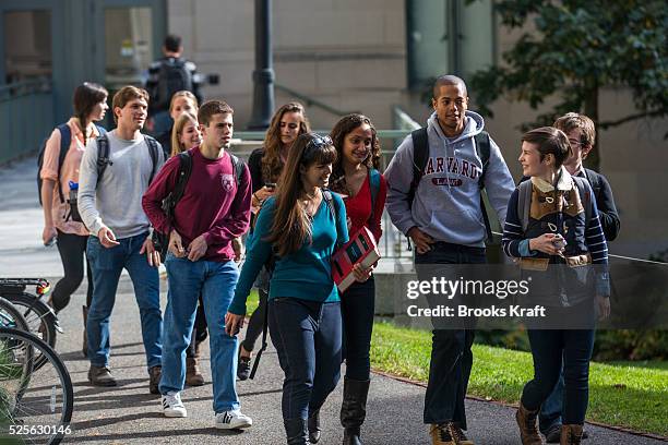 Students on the campus of Harvard Law School in Cambridge, MA. Harvard Law School is the oldest continually-operating law school in the United States...