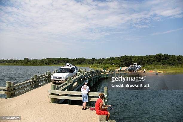 Dikes Bridge on Chappaquiddick, a small island adjacent to Martha's Vineyard. Senator Ted Kennedy had a car accident off this bridge that resulted in...