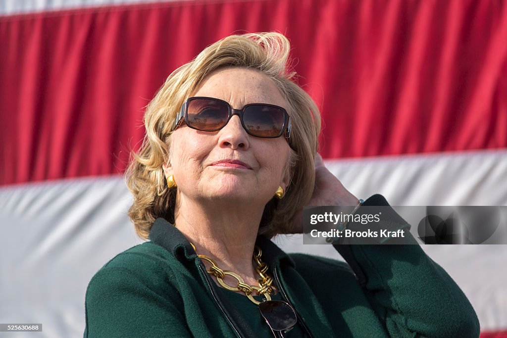 Hillary Clinton attends a Steak Fry in Iowa