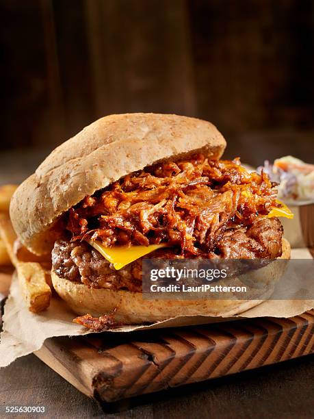 pulled pork hamburger - pulled beef stock pictures, royalty-free photos & images