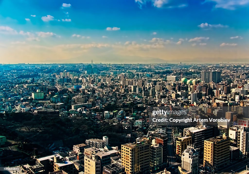 Yokohama cityscape in winter