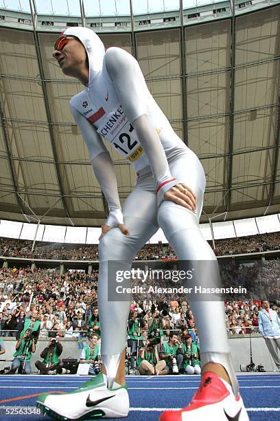 Leichtathletik: ISTAF 2004, Berlin; 400m / Frauen; Ana GUEVARA / MEX, startete in einem Rennanzug 12.09.04.