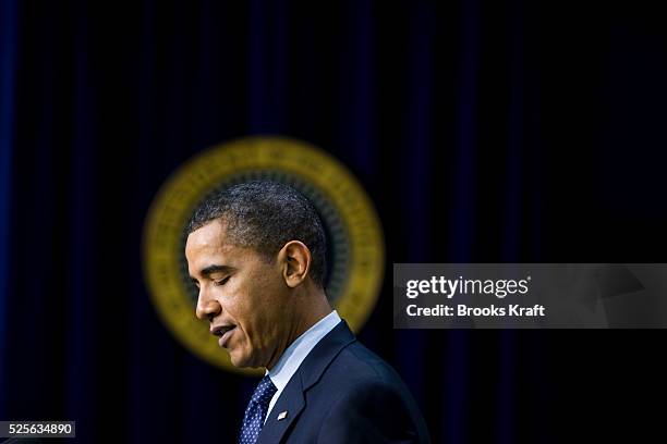 President Barack Obama speaks about initiatives to promote science, technology, engineering and mathematics education while in the Eisenhower...