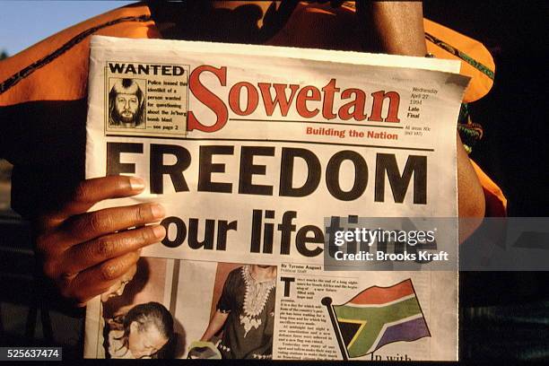 Millions of South Africans voted in the nation's first free and democratic general election, marking the end of centuries of apartheid rule. Nelson...