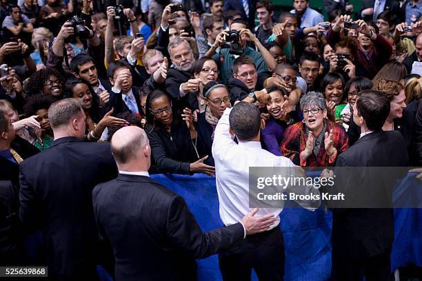 President Barack Obama speaks on health insurance reform at George Mason University's Patriot Center in Fairfax, Virginia.