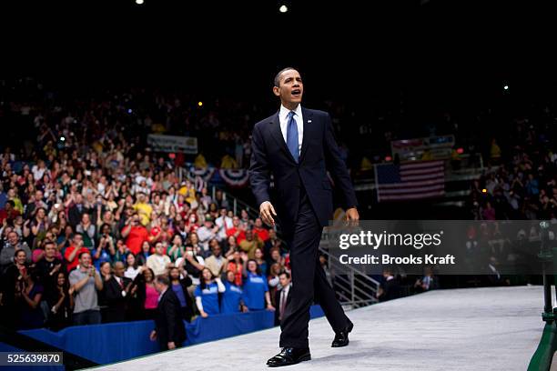 President Barack Obama speaks on health insurance reform at George Mason University's Patriot Center in Fairfax, Virginia.