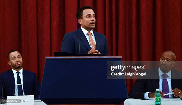 Hill Harper speaks during #JusticReformNow Capitol Hill Advocacy Day at Russell Senate Office Building on April 28, 2016 in Washington, DC.