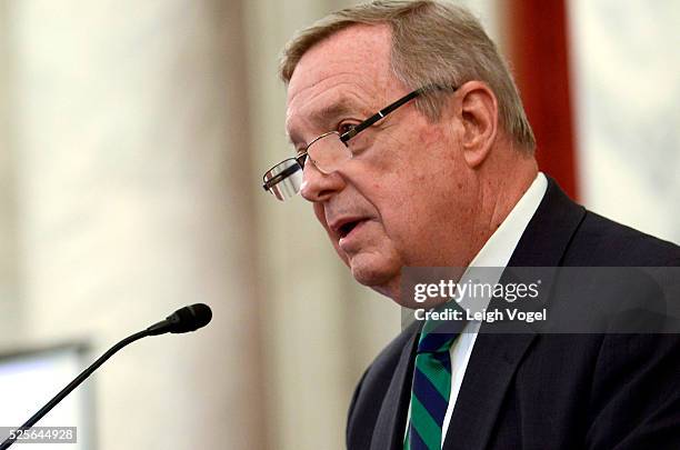 Senator Richard Durbin speaks during #JusticReformNow Capitol Hill Advocacy Day at Russell Senate Office Building on April 28, 2016 in Washington, DC.