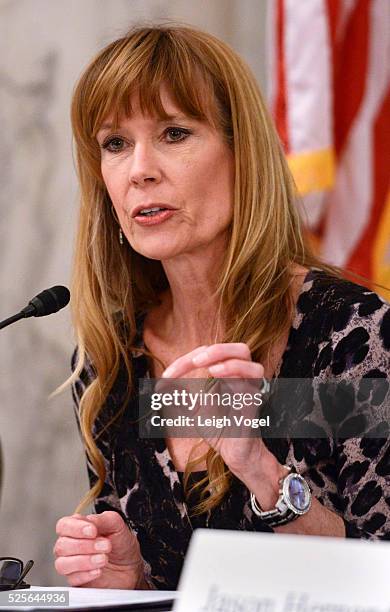 Amy Povah speaks during #JusticReformNow Capitol Hill Advocacy Day at Russell Senate Office Building on April 28, 2016 in Washington, DC.