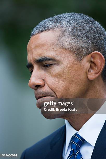 President Barack Obama participates in a joint press conference with and China President Xi Jinping in the Rose Garden at the White House in...