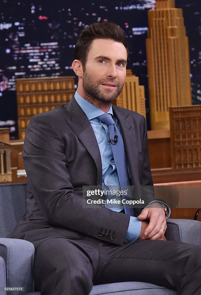 Adam Levine Visits "The Tonight Show Starring Jimmy Fallon"