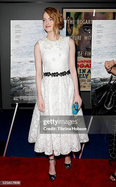 Emma Stone attends the premiere of 'Irrational Man' on July 9, 2015 in Los Angeles, California.