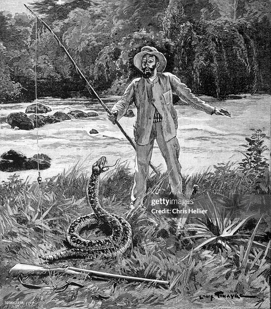 Explorer in Amazon & Huge Snake 1902