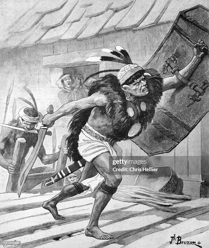 Head Hunting Dayaks Borneo 1903