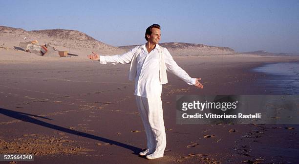 Latin Grammy-winning Spanish musician and actor Miguel Bos��, on the beach of Cap Ferret.