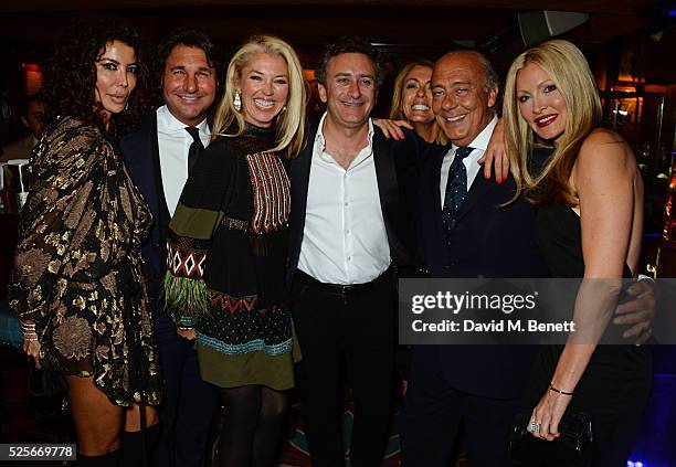 Isis Monteverde, Giorgio Veroni, Tamara Beckwith, Alejandro Agag, Grainne Stevenson, Fawaz Gruosi and Caprice Bourret attend a private dinner hosted...