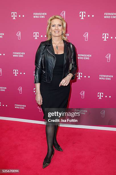 Moderator Claudia Kleinert attends the Telekom Entertain TV Night at Hotel Zoo on April 28, 2016 in Berlin, Germany.