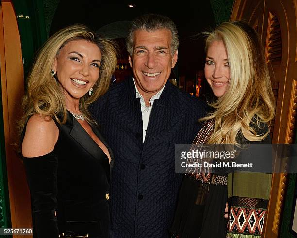 Lisa Tchenguiz, Steve Varsano and Tamara Beckwith attend a private dinner hosted by Fawaz Gruosi, founder of de Grisogono, at Annabels on April 28,...