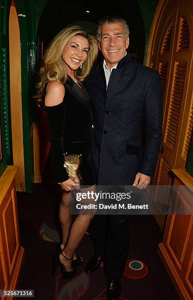 Lisa Tchenguiz and Steve Varsano attend a private dinner hosted by Fawaz Gruosi, founder of de Grisogono, at Annabels on April 28, 2016 in London,...