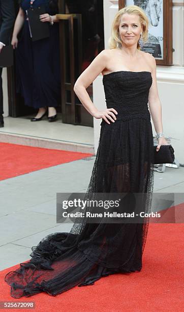 Gillan Anderson attends the Olivier Awards at the Royal Opera House.