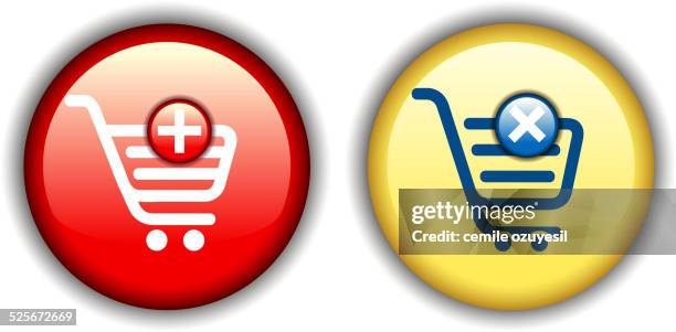 shopping cart button - start button stock illustrations