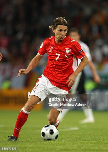 Euzebiusz Smolarek of Poland during the EURO 2008 preliminary round group B soccer match between Germany and Poland at the Woerthersee stadium in...