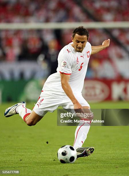Dariusz Dudka of Poland during the UEFA EURO 2008 Group B preliminary round match between Austria and Poland at the Ernst Happel stadium in Vienna,...