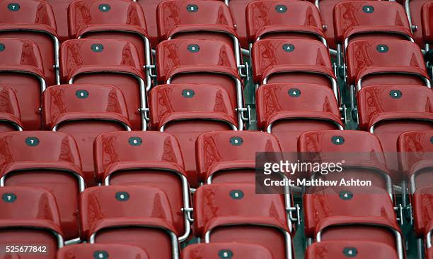 Close up of the seats at Woerthersee stadium, Klagenfurt during the UEFA EURO 2008 Group B preliminary round match between Croatia and Germany at the...