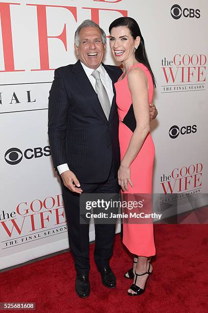 Of CBS Leslie Moonves and actress Julianna Margulies attend "The Good Wife" Finale Party at Museum of Modern Art on April 28, 2016 in New York City.